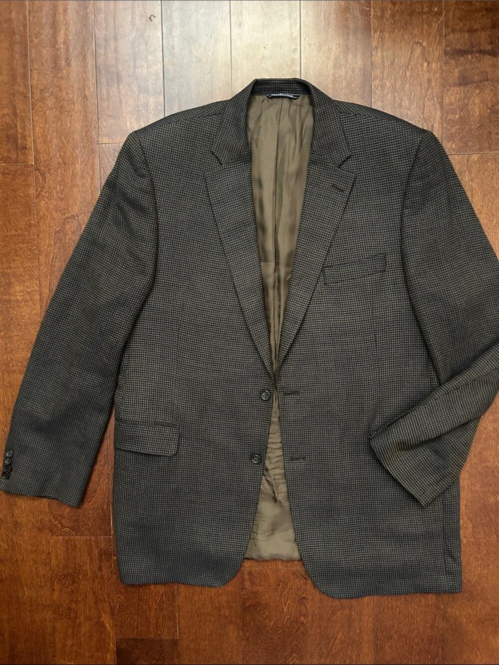 Jack Victor Men's Two-Button Blazer in Blue, Black and Brown, Size 46L